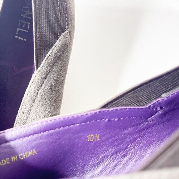 Van Eli 10N Gray Suede Flats Narrow Stretch Cushioned Slip On Shoes Leather - Picture 8 of 9